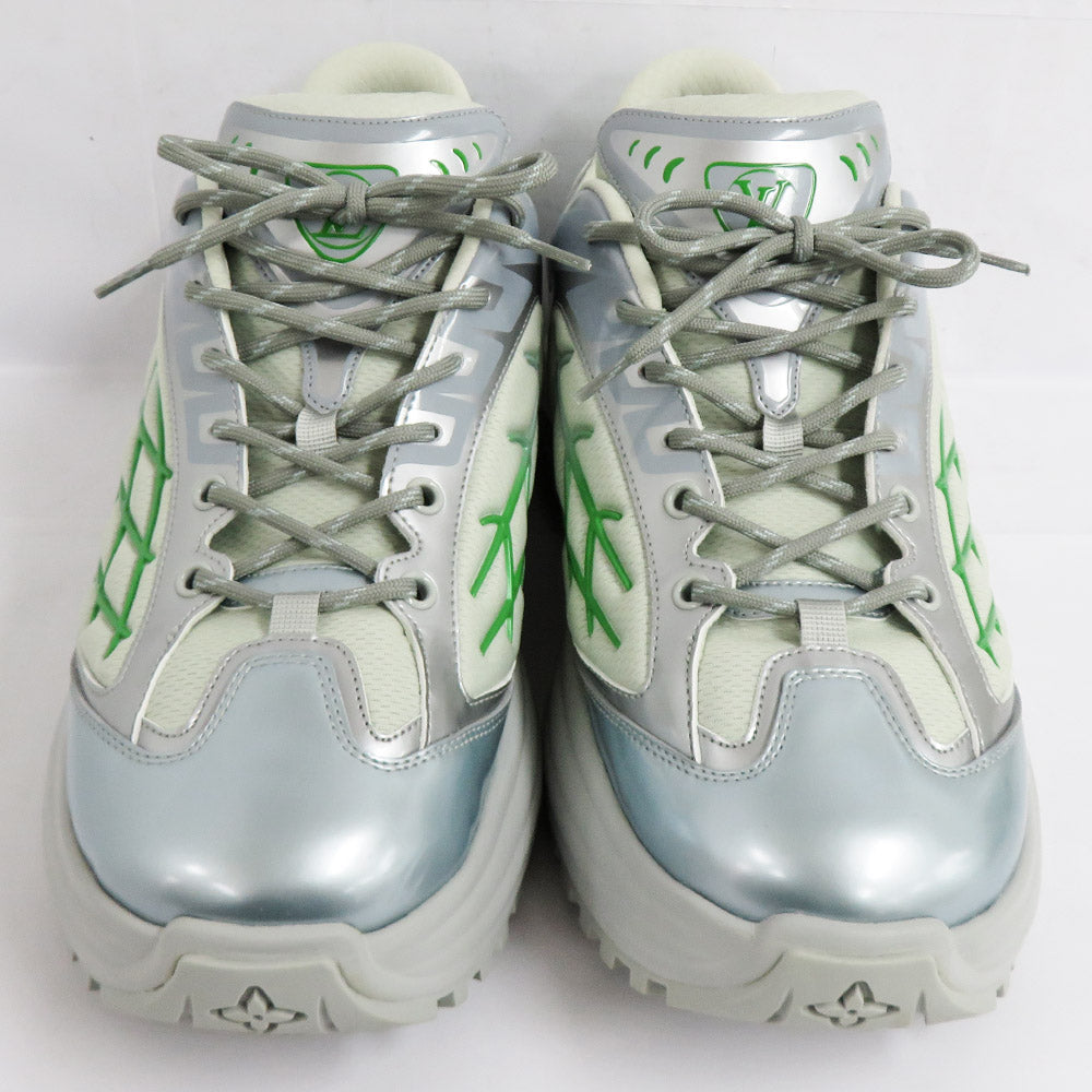 Louis Vuitton LV Dialovery Line Sneaker 1ABZ3P Gr 7 Size 26.0cm Silver Green Logo Shoes