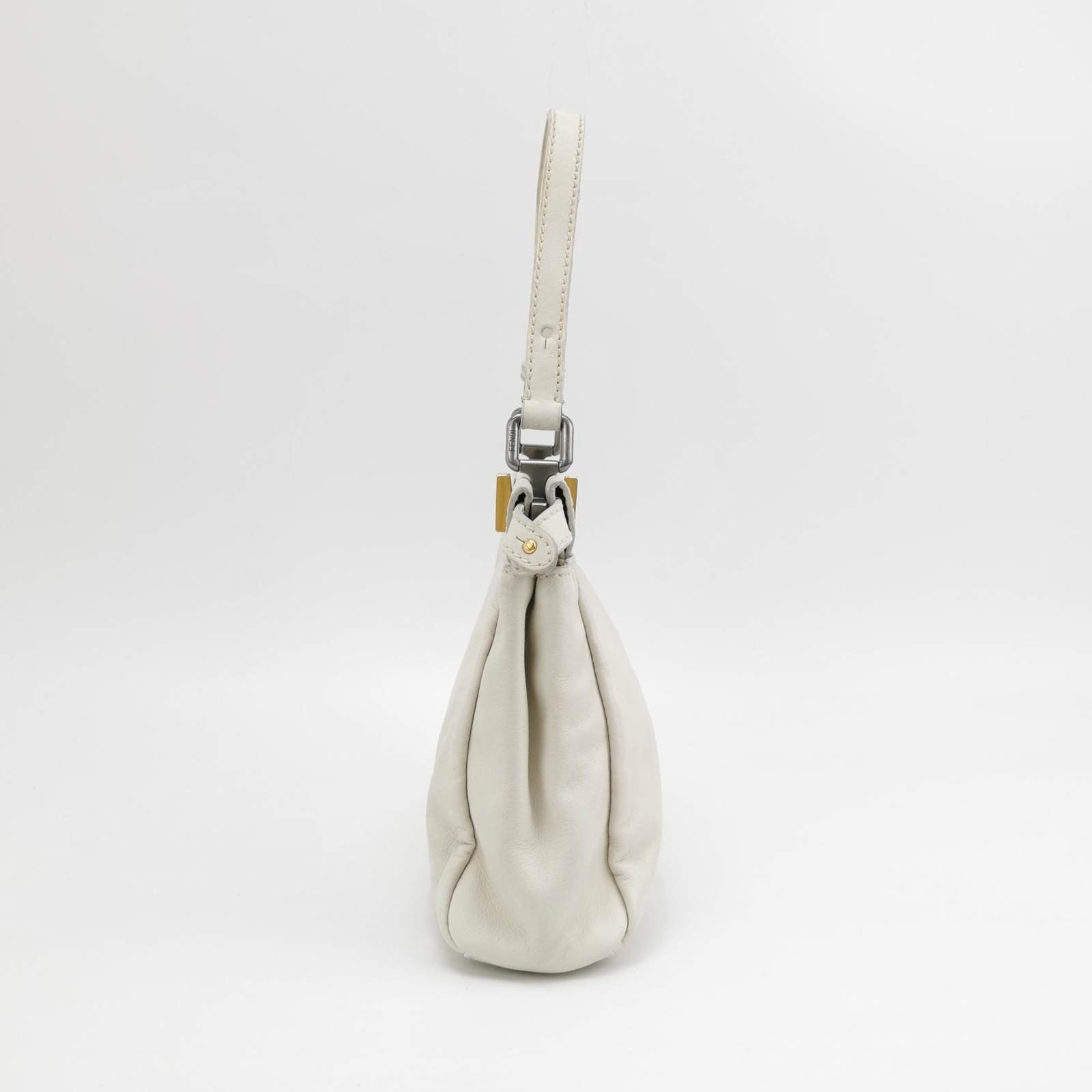 Fendi Peekaboo Mini White Leather Corssbody Bag