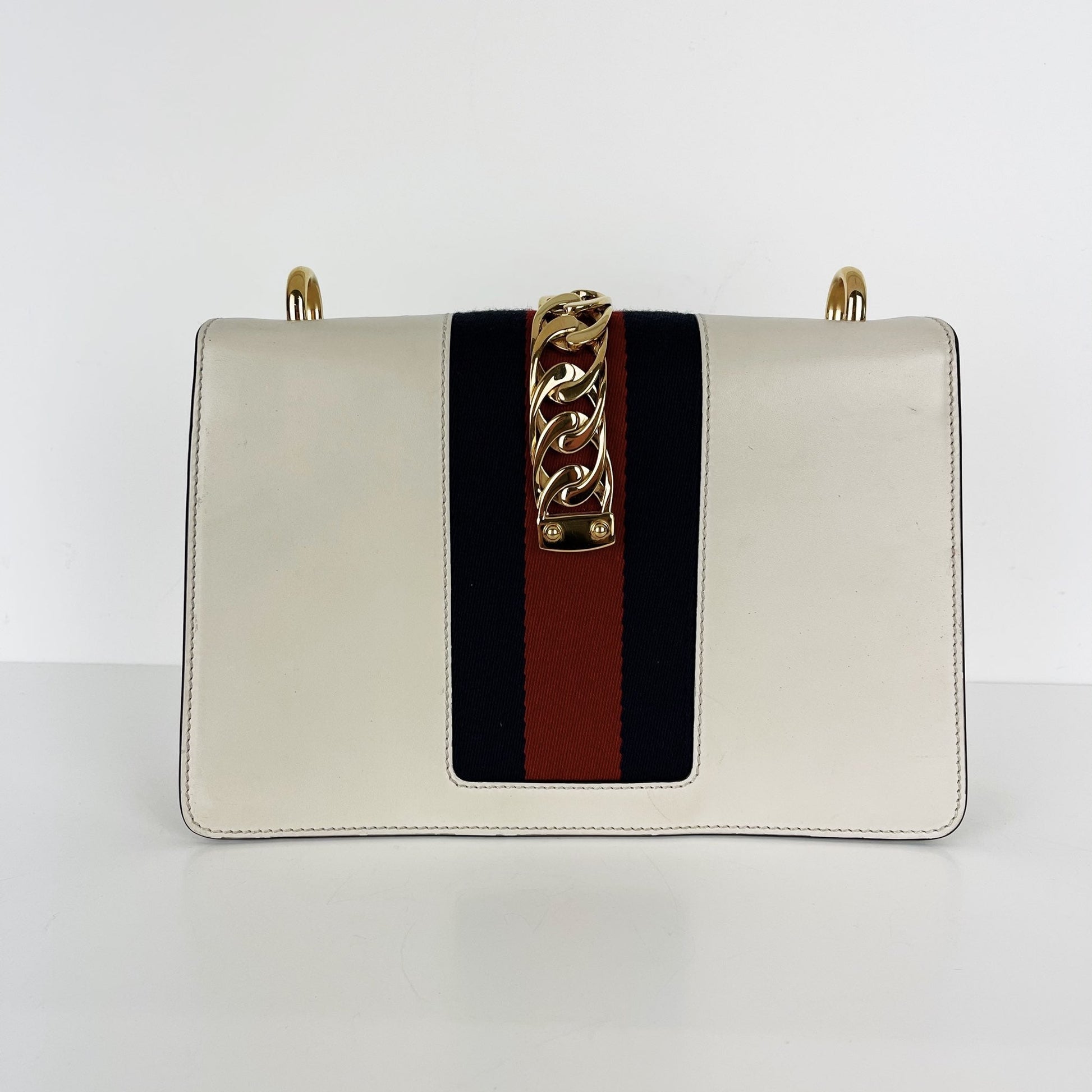 Gucci Nylon Chain Leather Shoulder Bag