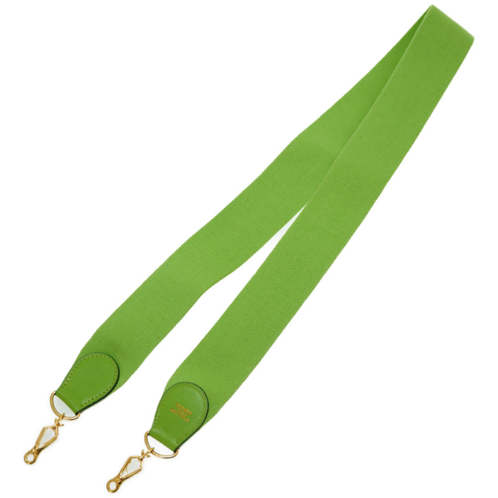 HERMES Shoulder strap Leather, Canvas Apple green Evelyn Shoulder Strap Women