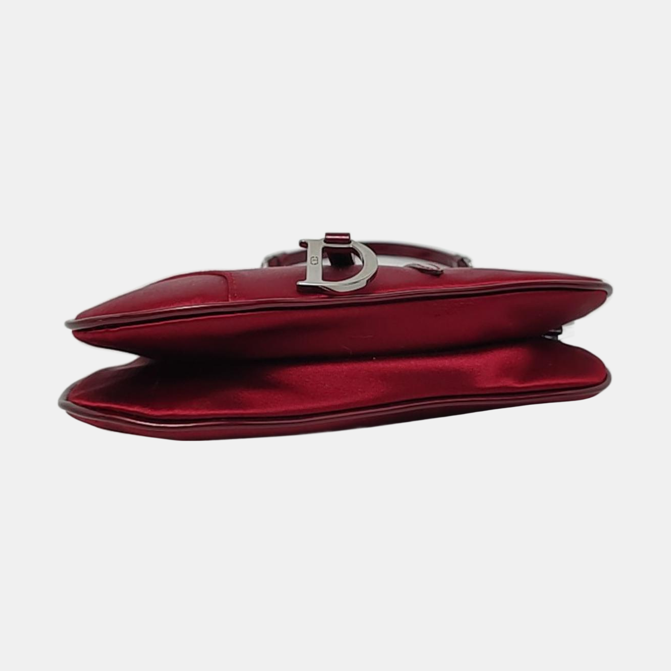 Dior Saddle Classic Clutch Mini Red Silk Satin