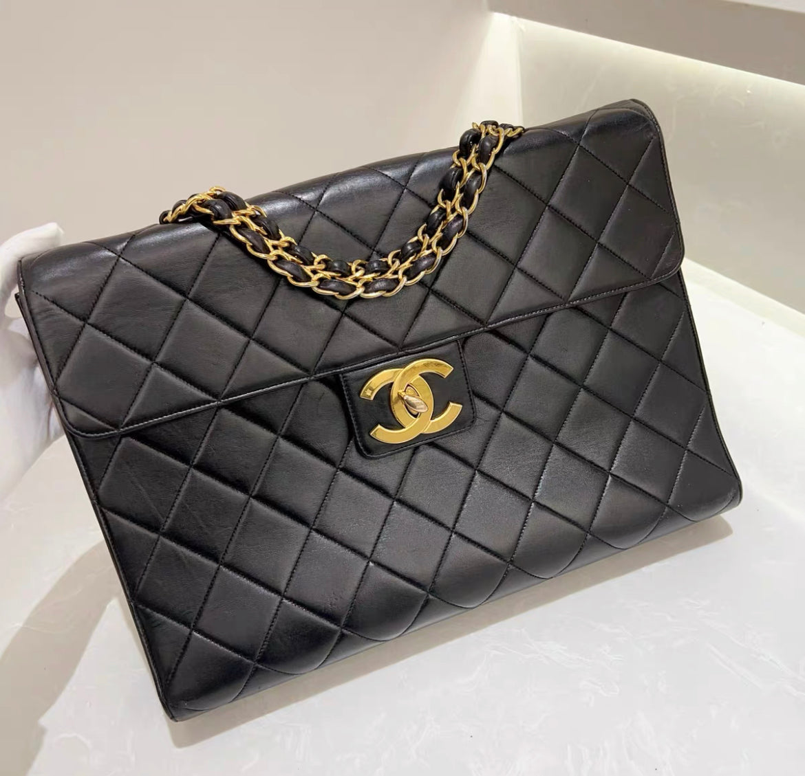Chanel Rare Gold Top Handle Business Portfolio Briefcase