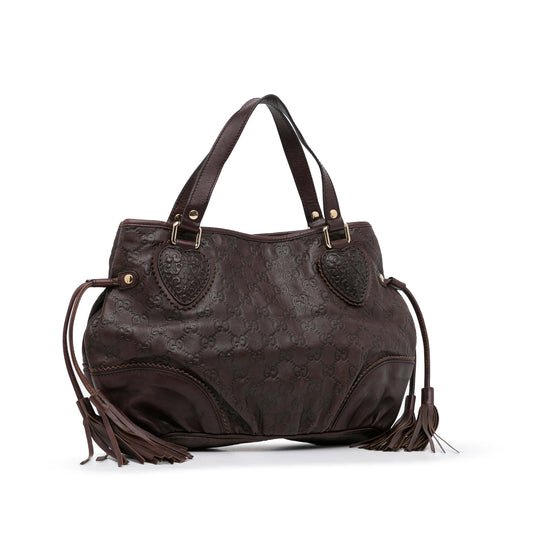 Gucci Guccissima Brown Leather Tote Style 5