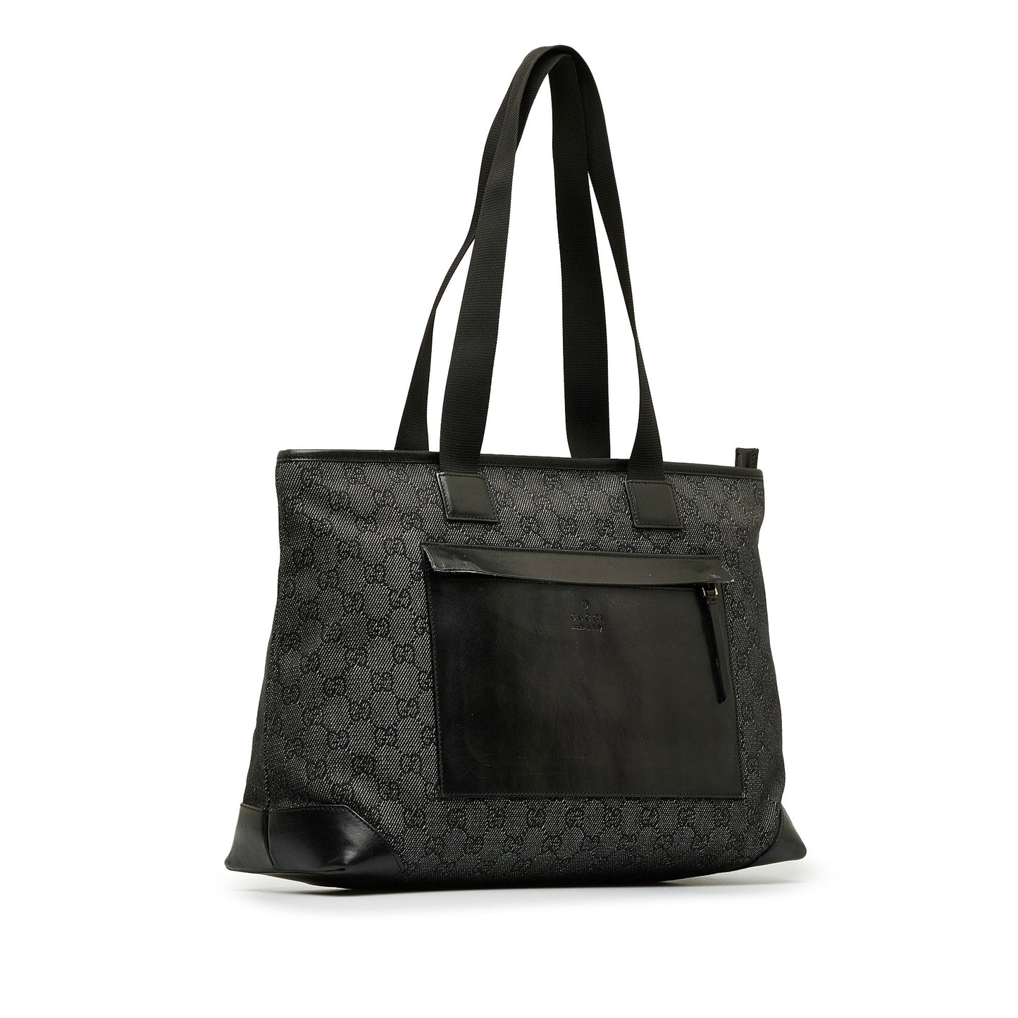Gucci Black Leather Canvas Tote Style 14
