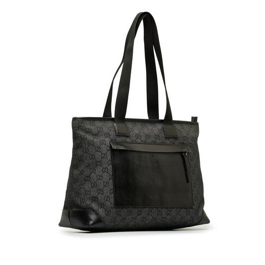 Gucci Black Leather Canvas Tote Style 14