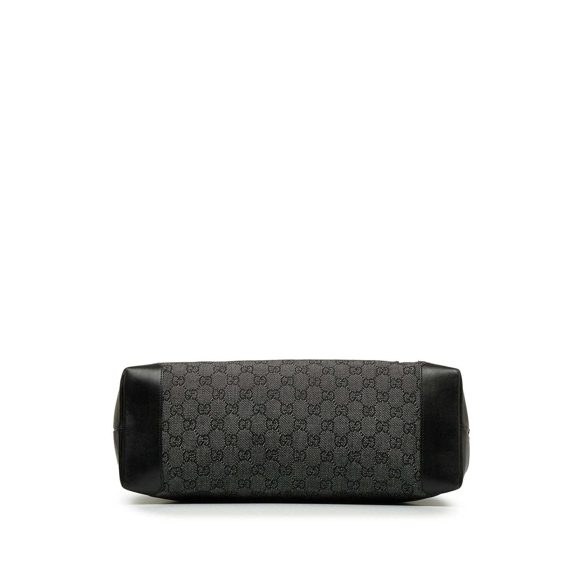 Gucci Black Leather Canvas Tote Style 14
