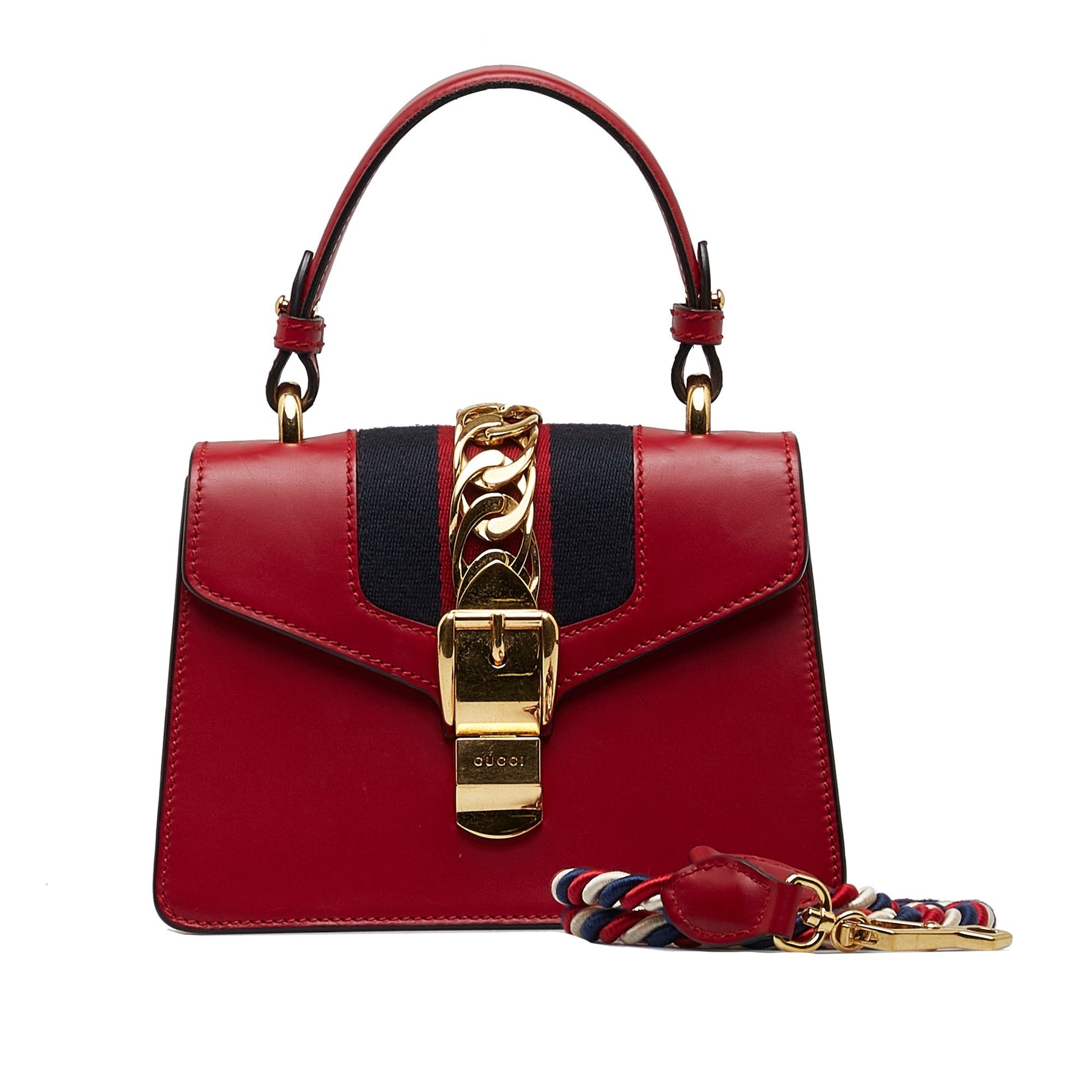 Gucci Sylvie Leather Nylon Satchel