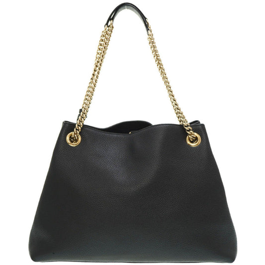 GUCCI Shoulder Bag 536196 leather black Interlocking G Soho Chain Tote Bag Women