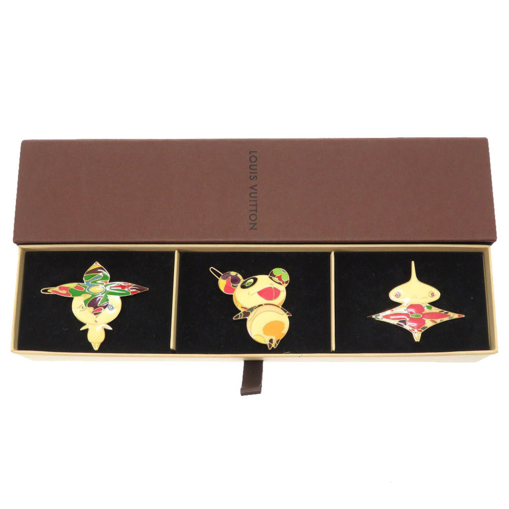 LOUIS VUITTON Valletta metal Multi Takashi Murakami Characters Panda Onion Head Flower Hatman Hair Clip Limited Edition Women