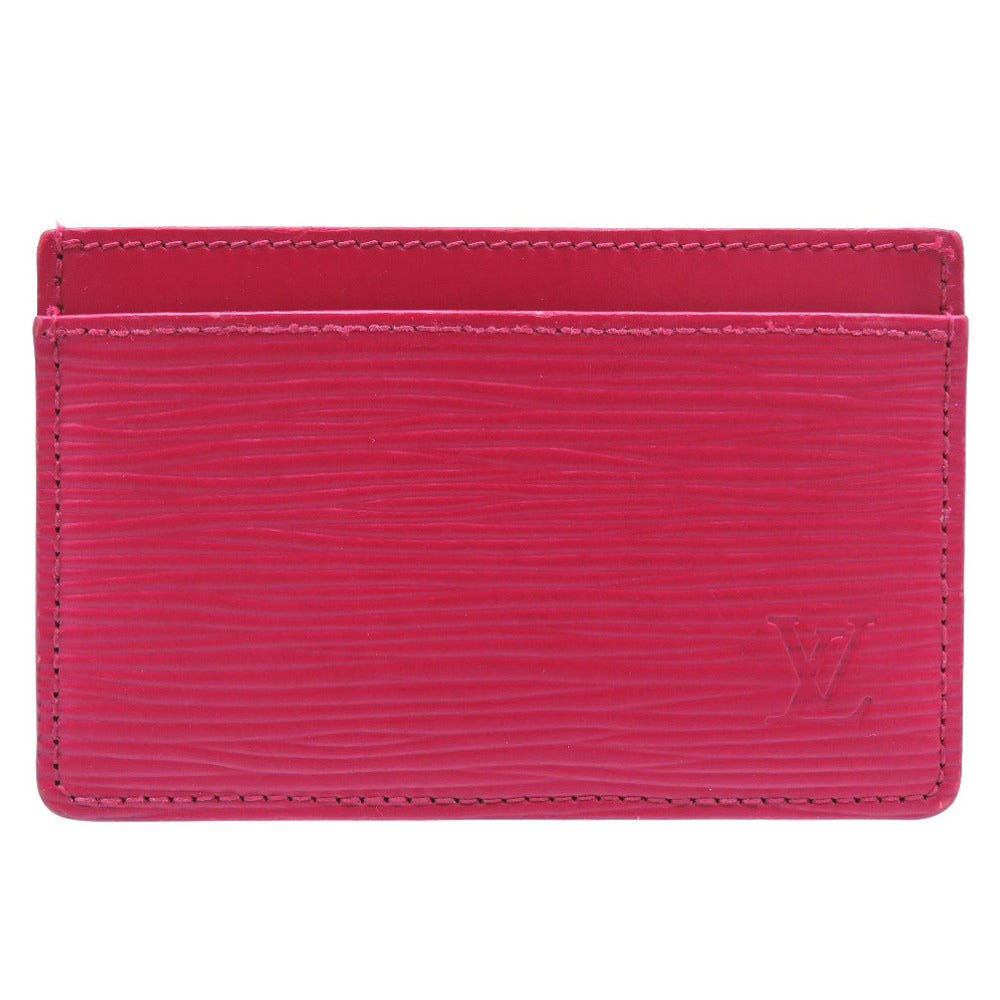 LOUIS VUITTON Card Case Epi Leather Fuchsia Epi Porte Cartes Simple Women