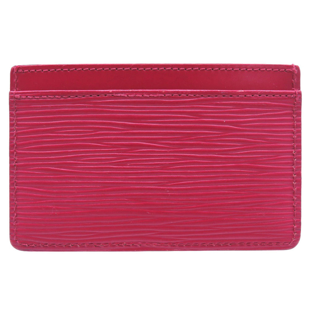 LOUIS VUITTON Card Case Epi Leather Fuchsia Epi Porte Cartes Simple Women