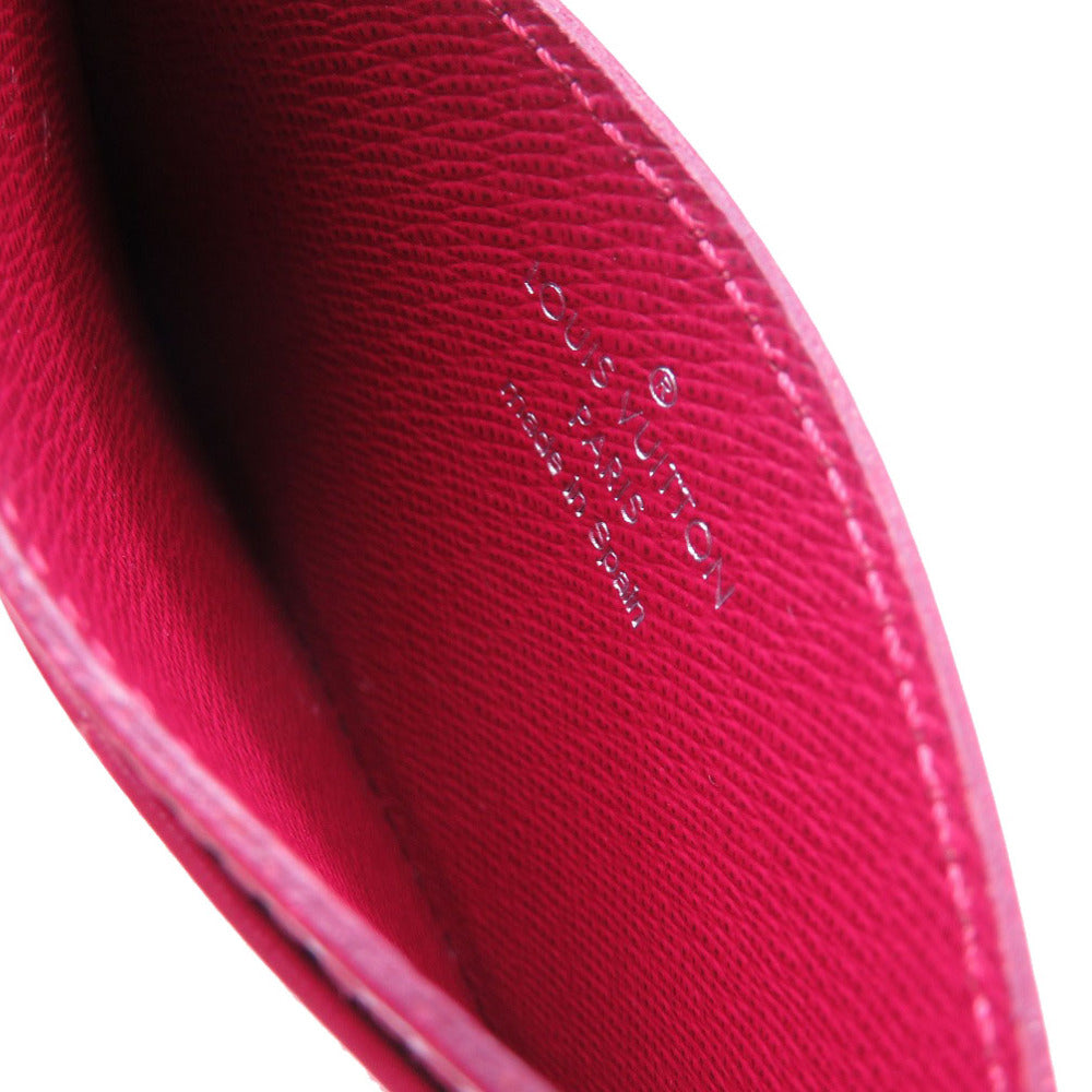 LOUIS VUITTON Card Case Epi Leather Fuchsia Epi Porte Cartes Simple Women