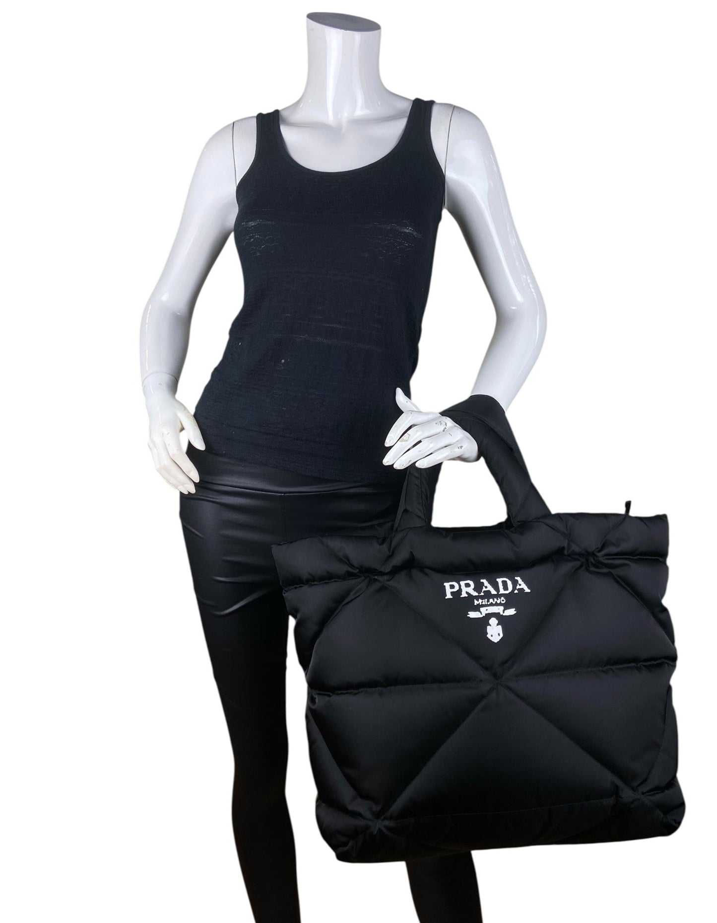 Prada Black Tessuto Re-Nylon Padded Tote