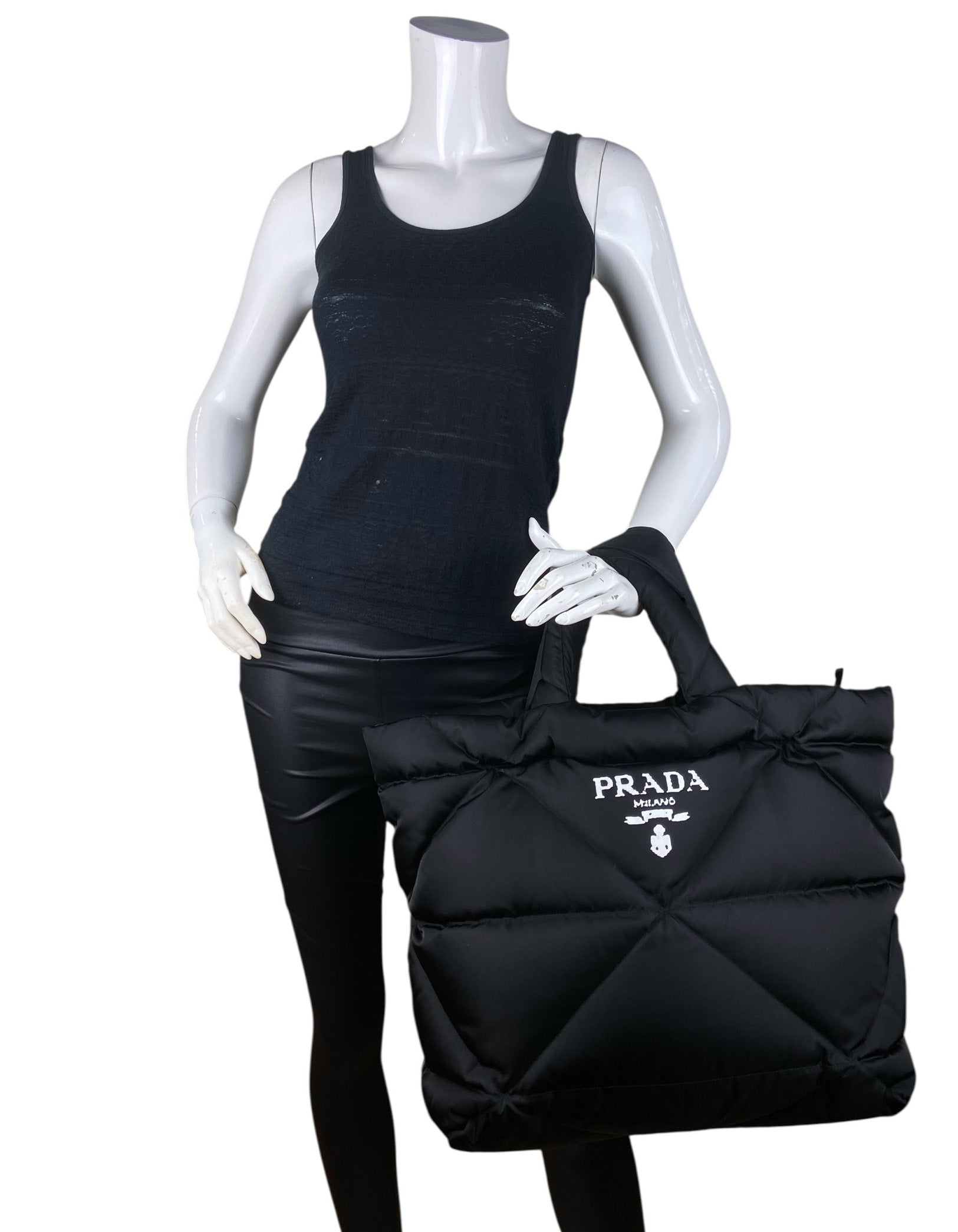 Prada Black Tessuto Re-Nylon Padded Tote