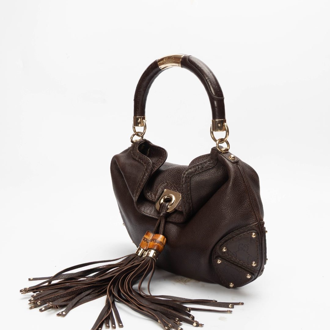 Gucci Monogram Leather Canvas Shoulder Bag