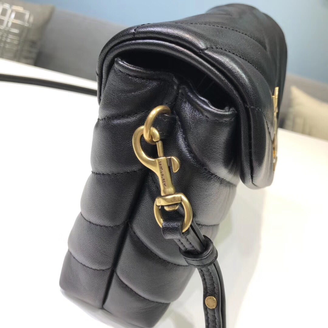 Yves Saint Laurent Loulou Mini Shoulder Bag Black 7in/