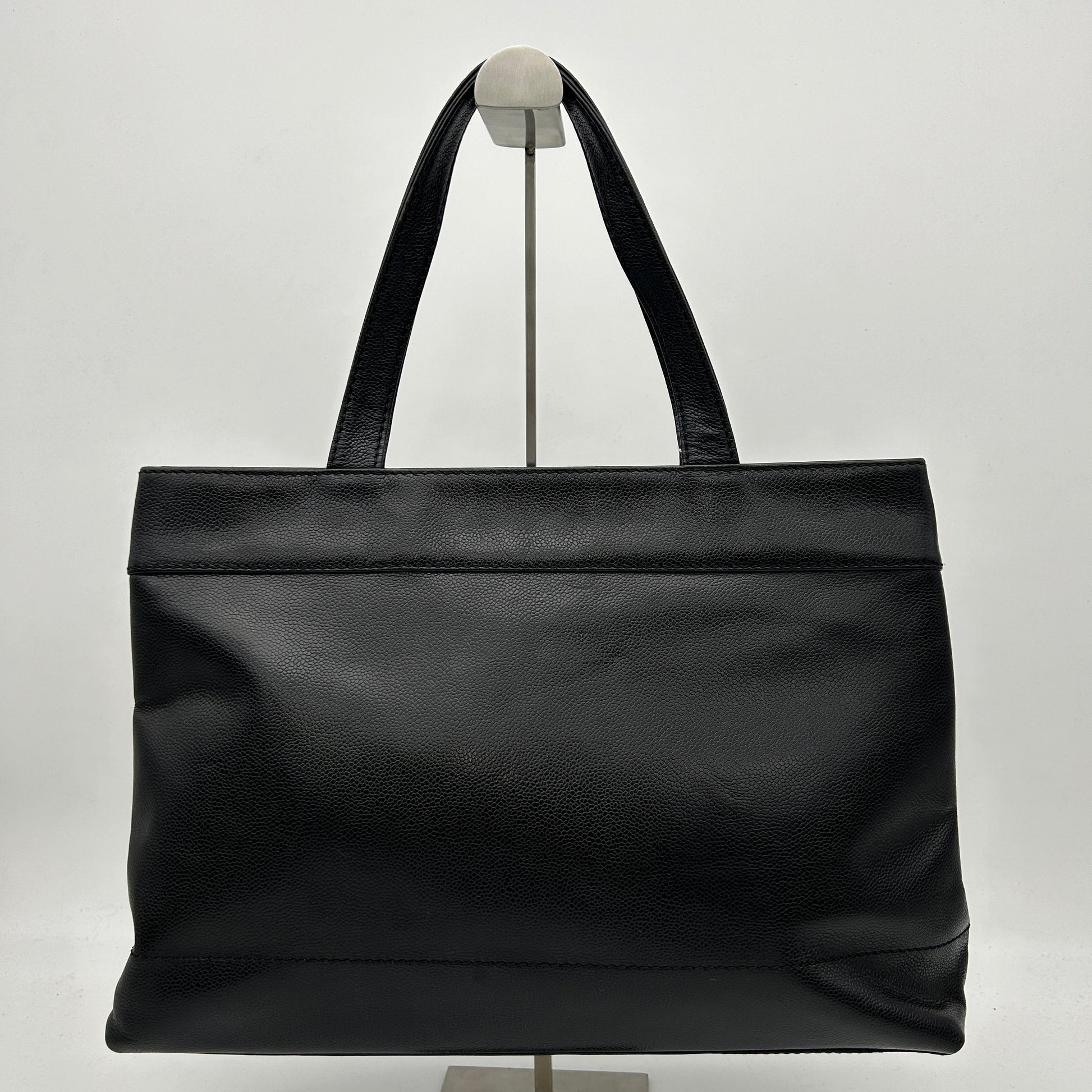 Chanel Black Perforated Calfskin Tote Handbag