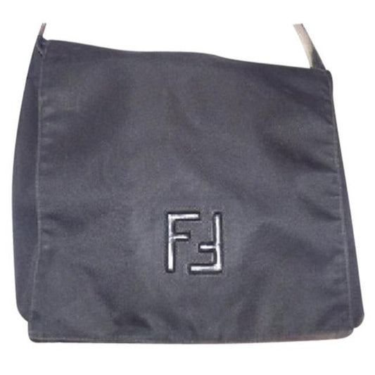 Fendi Black Leather And Nylon Messenger Bag