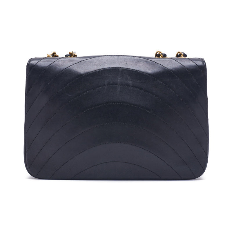Chanel Border Stitch Round Flap Turnlock Chain Shoulder Black Shoulder Bag Shoulder Bag Ladies Shoulder Bag Hybrid Secondary Ship] [SS] Dharma Sharma Online