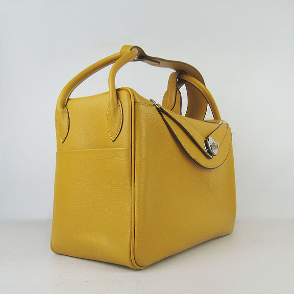 Luxury Hermes Lindy 34cm handbag 6208 yellow Silver