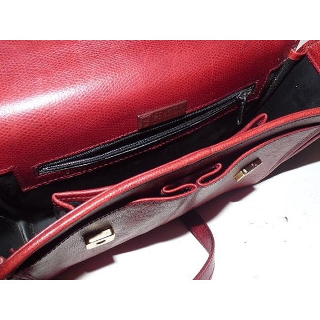 Fendi Pursesdesigner Purses Dark Red Leather Cross Body Bag
