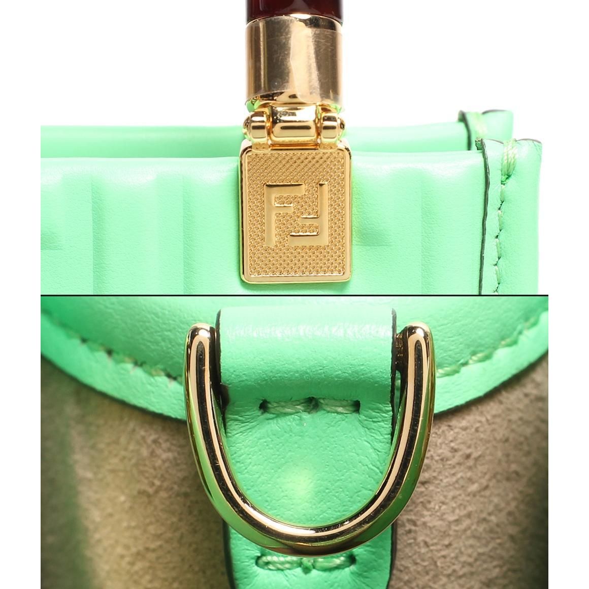 Fendi Zucca FF Top Handle Bag Small 2023 - Green Handle Bags IT5Z347KC7GQ