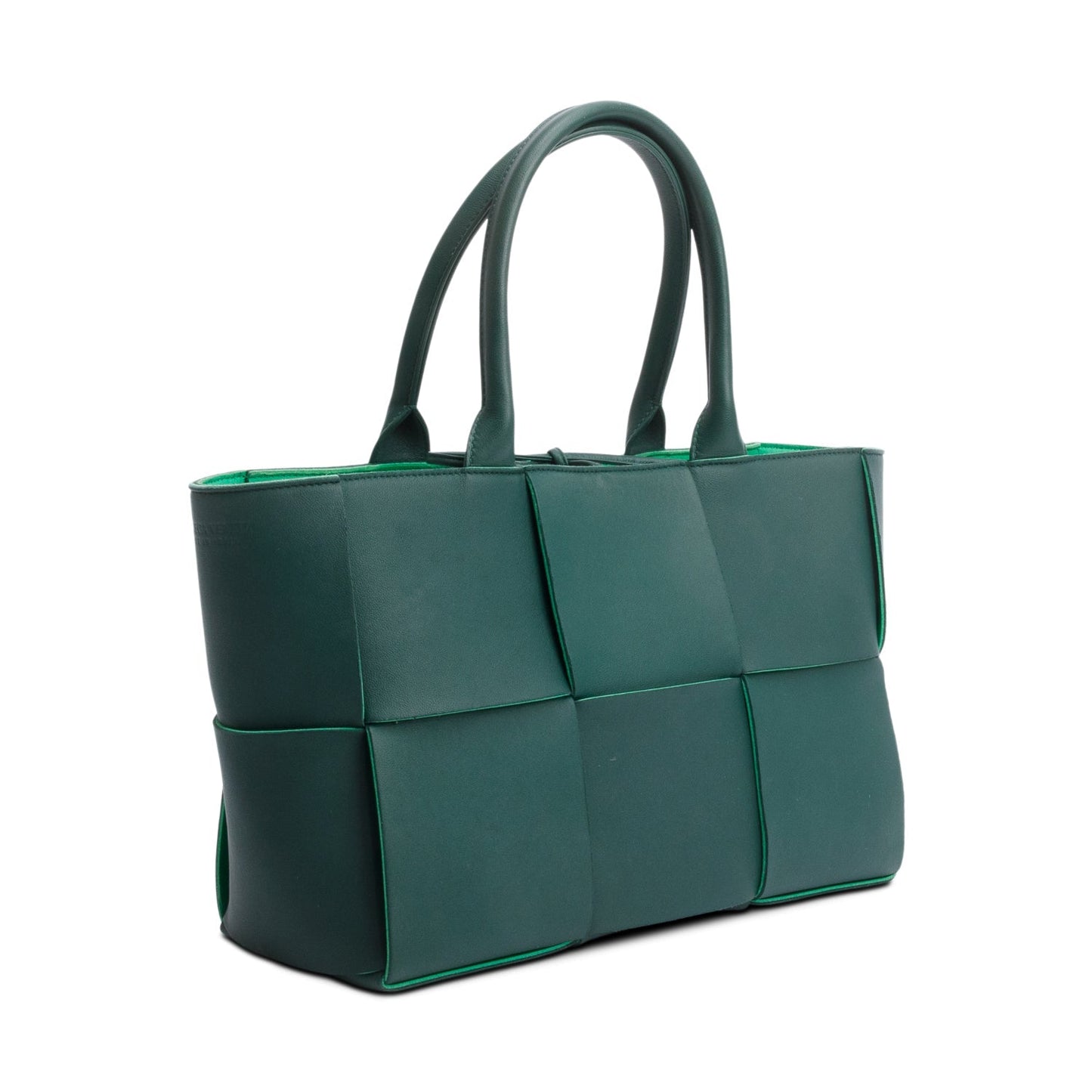 Bottega Veneta Green Maxi Intrecciato Leather Small Arco Tote