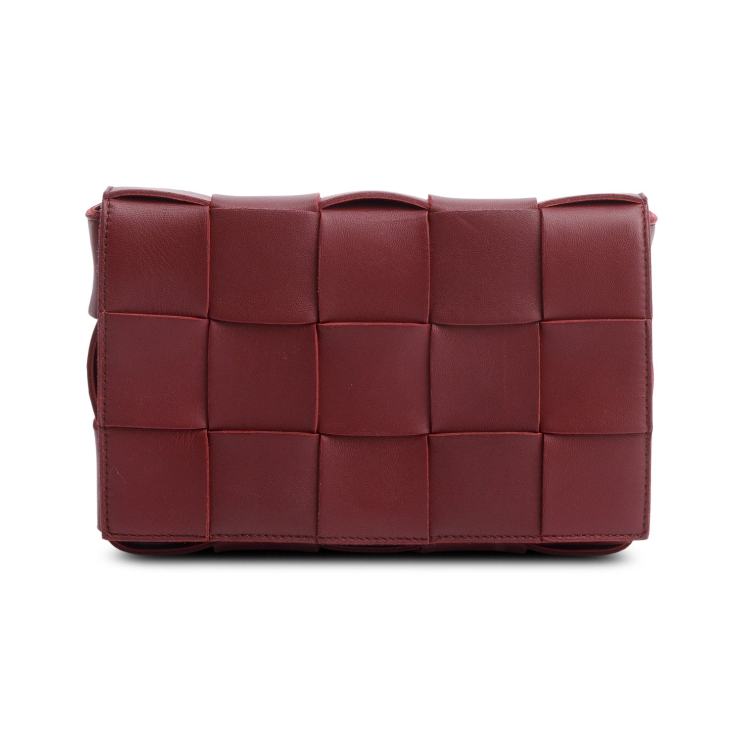 Bottega Veneta Burgundy Intrecciato Cassette Bag