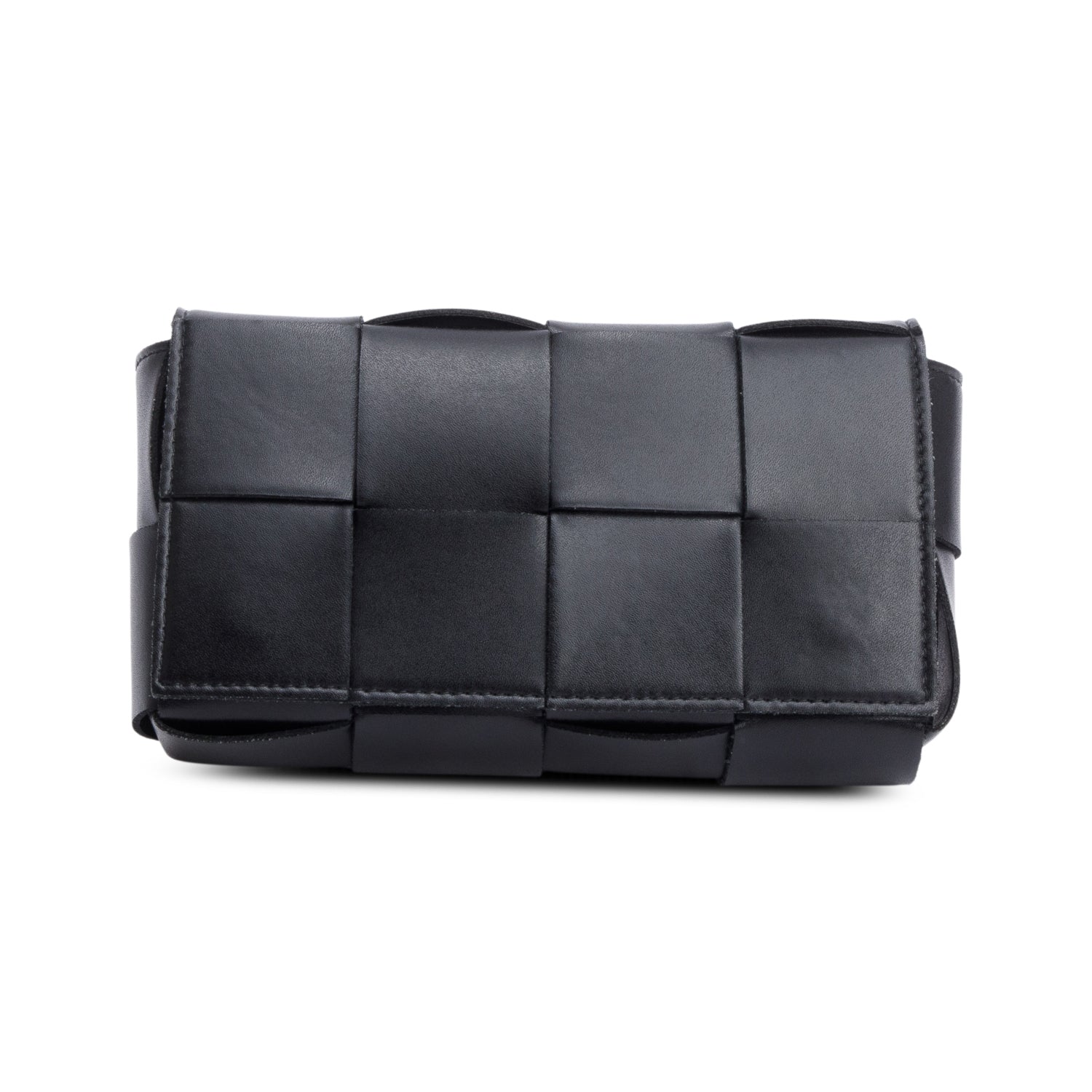 Bottega Veneta Black Nappa Leather Intrecciato Cassette Belt Bag