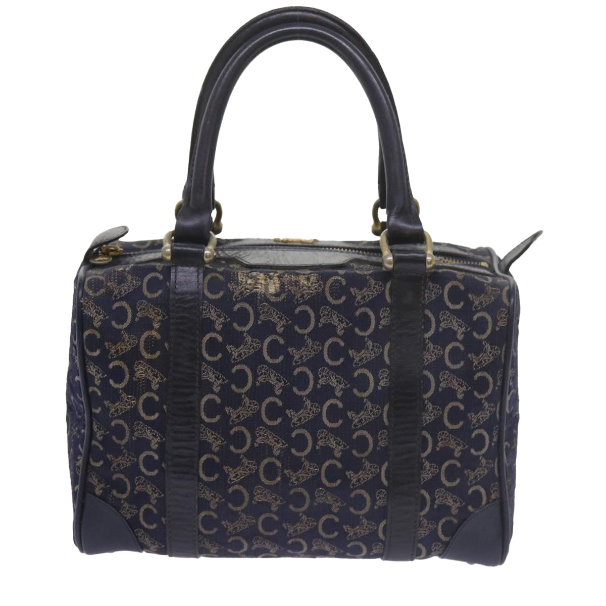 Luxury CELINE C Macadam Canvas Hand Bag Navy 60577