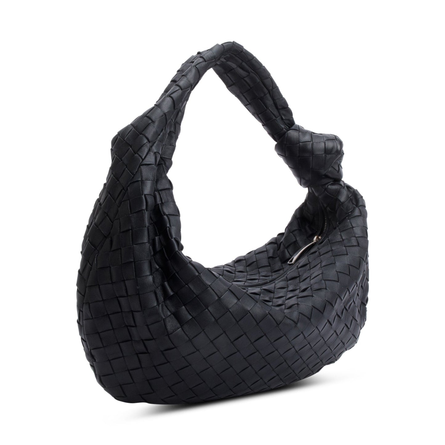 Bottega Veneta 2023 Black Intrecciato Leather Small Jodie Bag