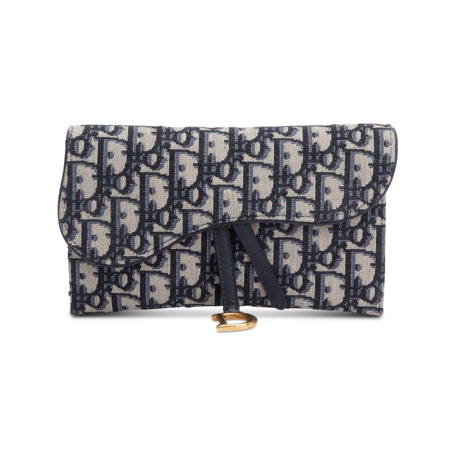 Christian Dior Oblique Jacquard Saddle Pouch with Chain