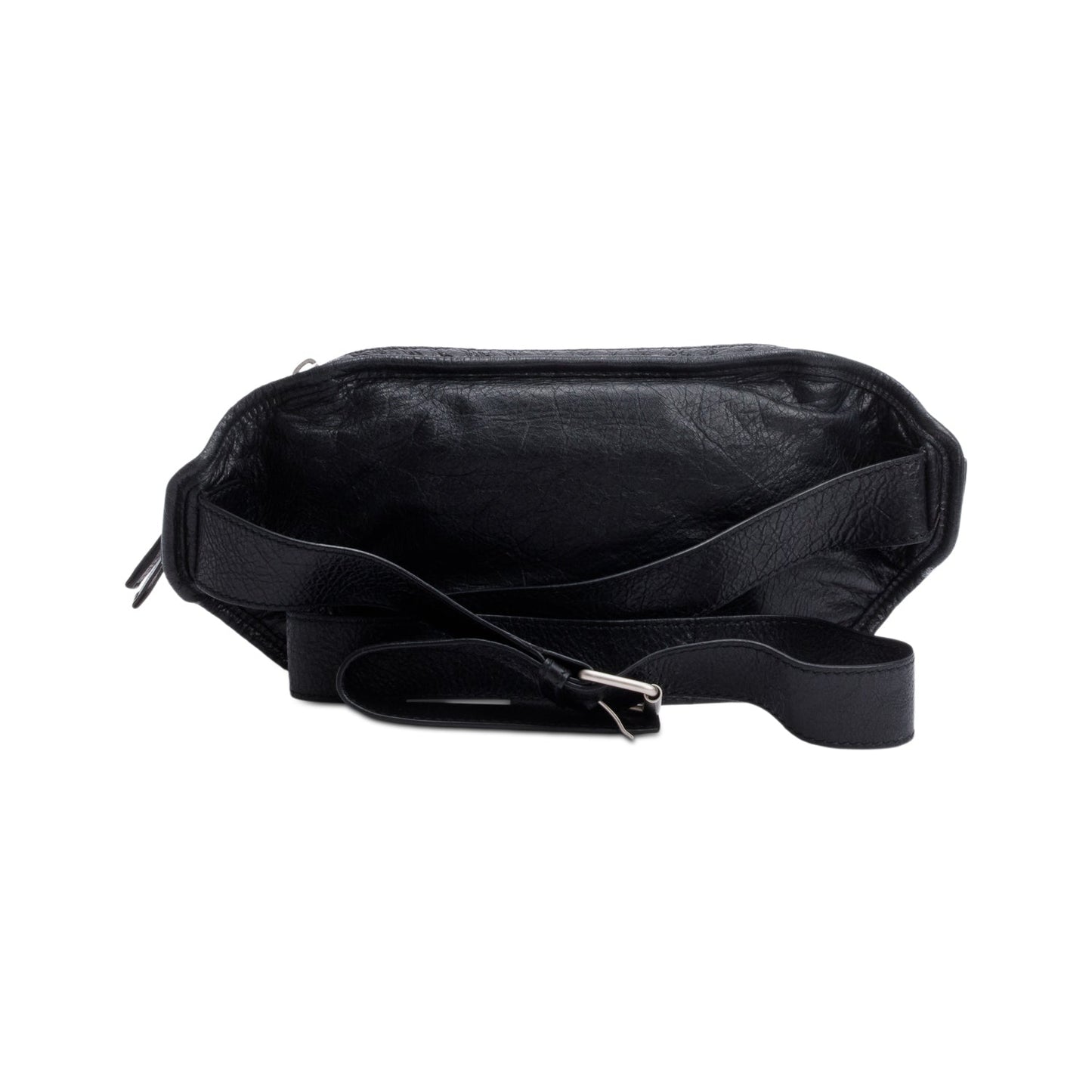 Balenciaga Black Arena Leather Classic Motocross Neo Lift Hip Bag