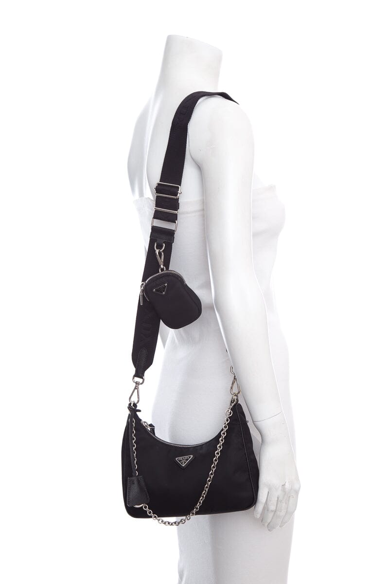 Prada Re-Edition Tessuto Black Hobo Handbag