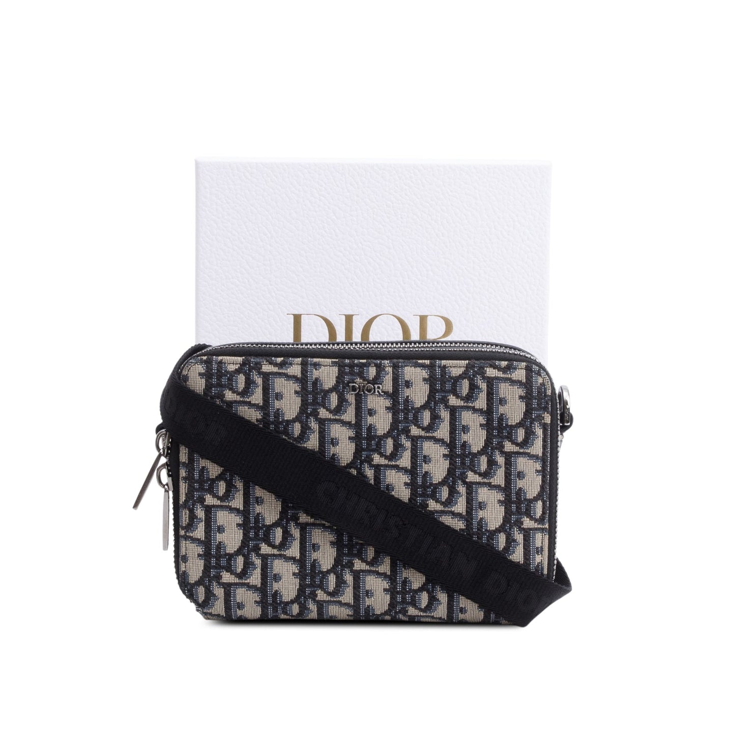 Christion Dior 2020 Oblique Jacquard Zipped Pouch Crossbody