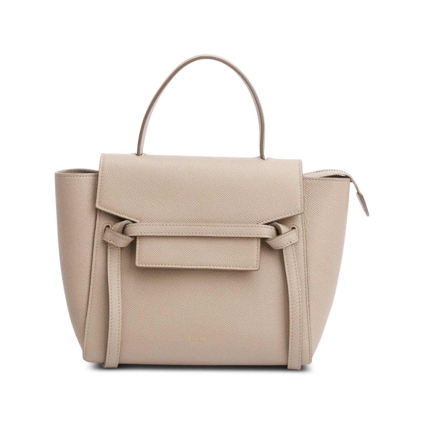 Celine Beige Grained Calfskin Leather Nano Belt Bag