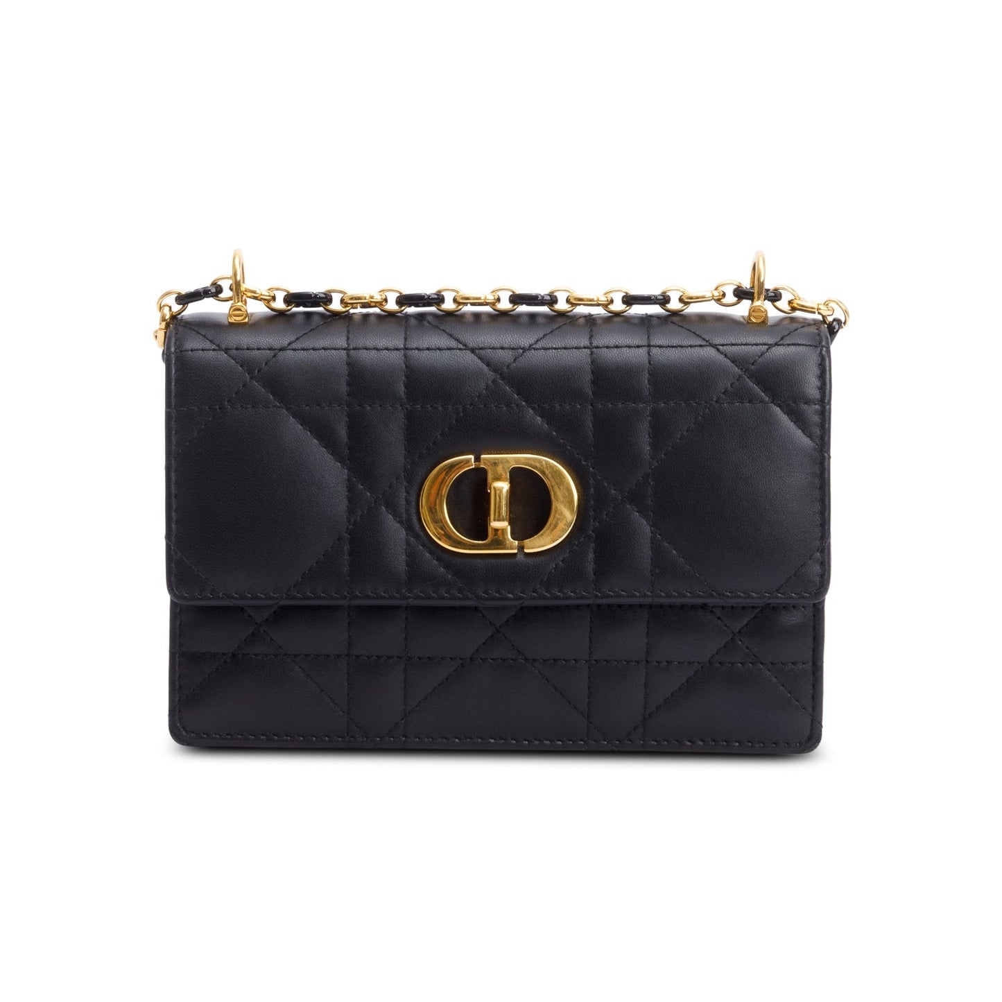 Christian Dior 2023 Black Macrocannage Lambskin Leather Mini Miss Caro Bag