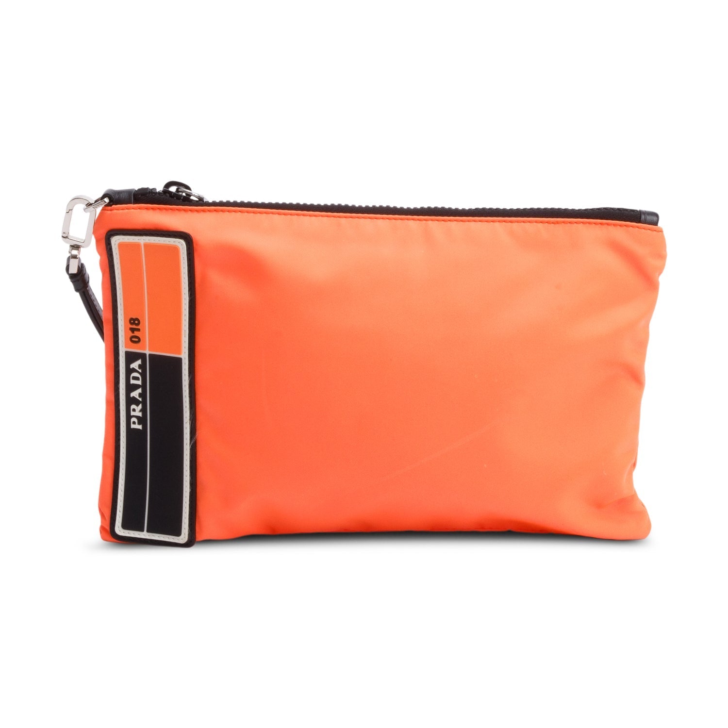 Prada Sport Orange Tessuto Nylon Wristlet Clutch