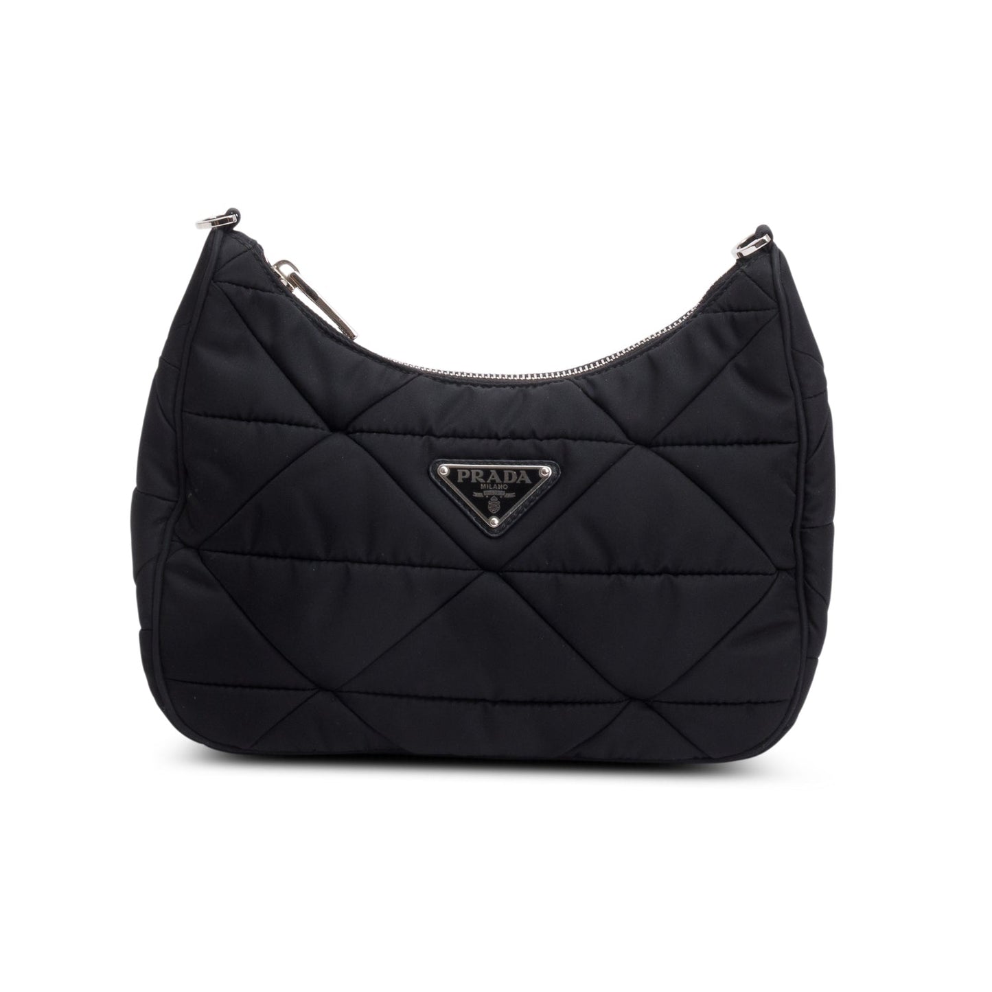 Prada 2021 Black Padded Re-Nylon Shoulder Bag