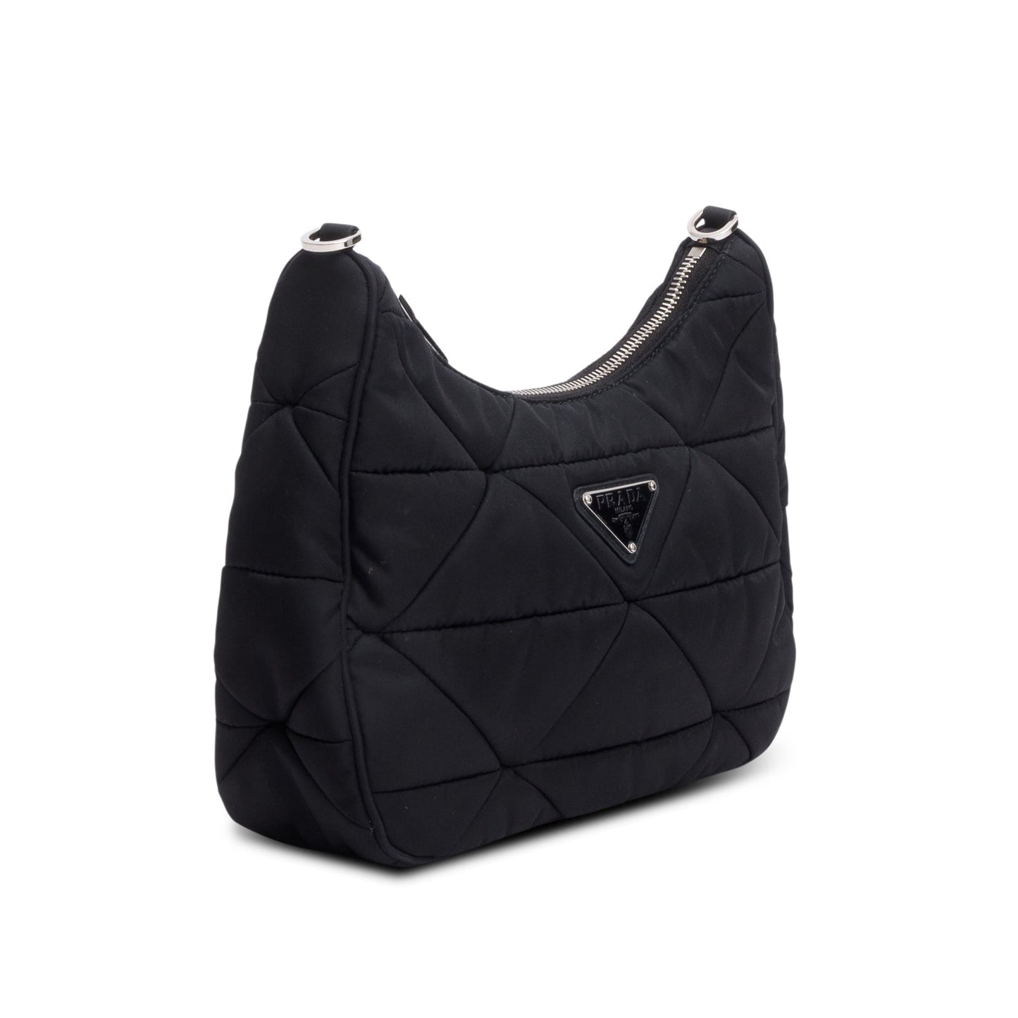 Prada 2021 Black Padded Re-Nylon Shoulder Bag