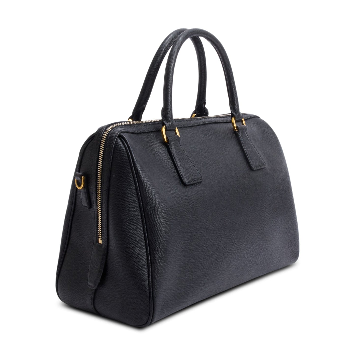 Prada Black Saffiano Lux Bowler Bag