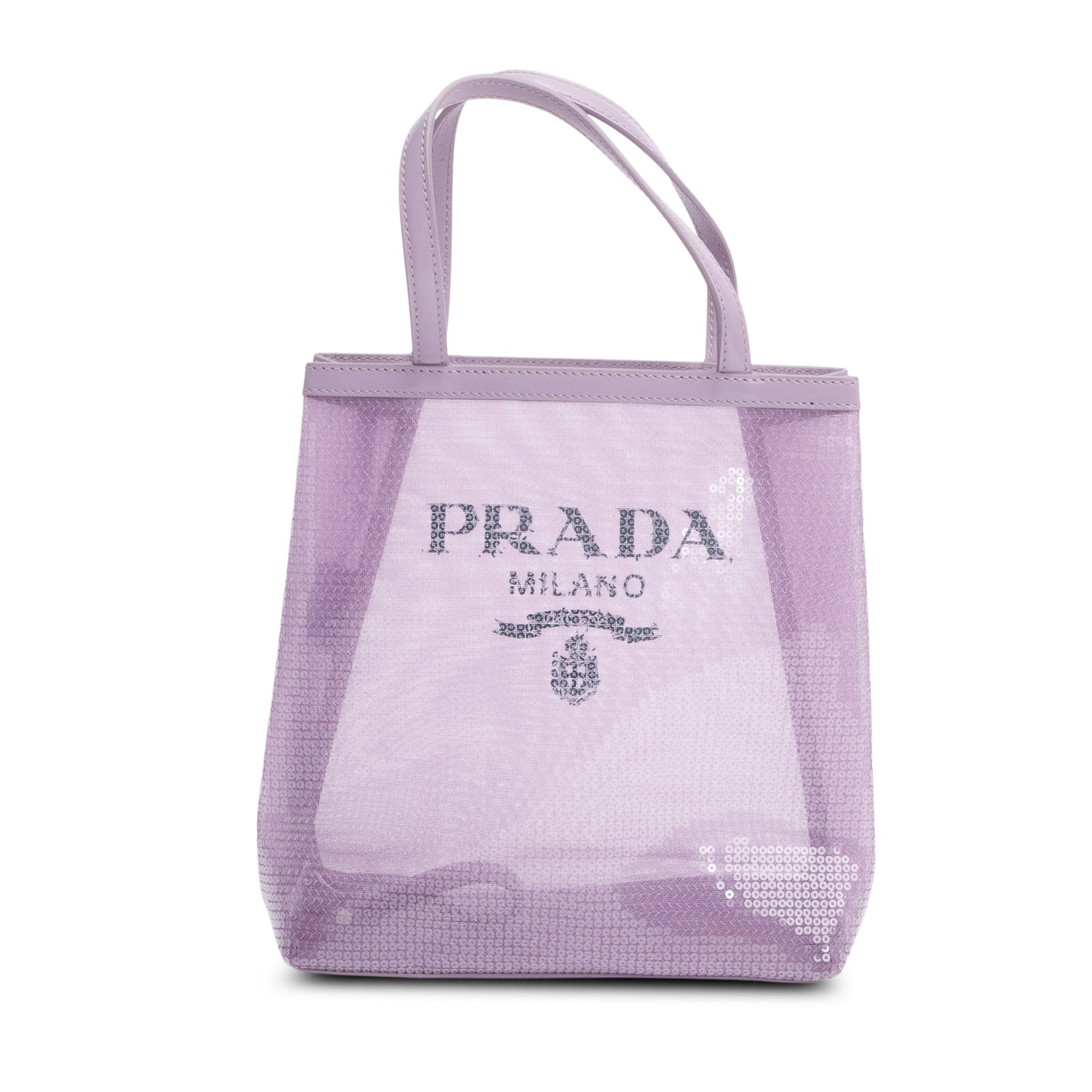 Prada Purple Sequin Mesh Small Tote Bag