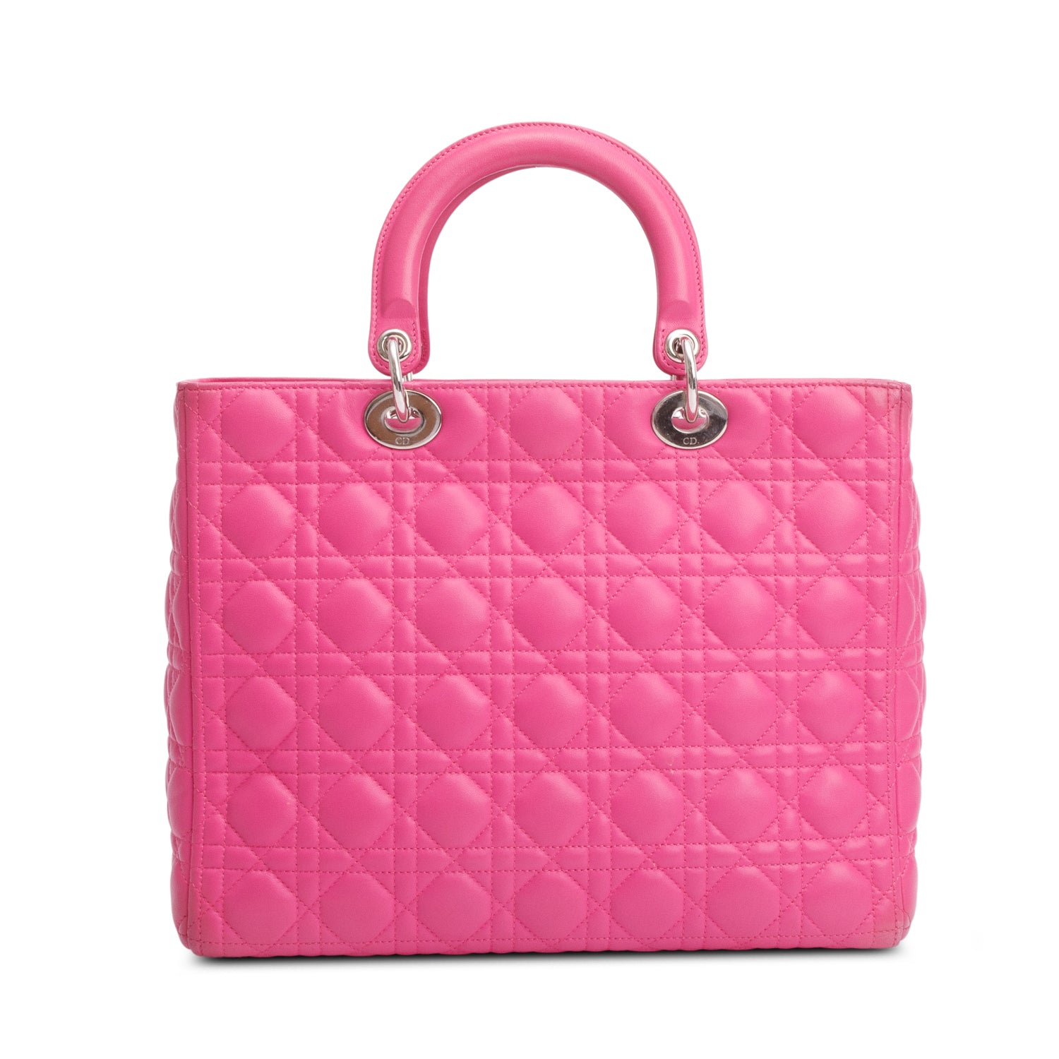 Christian Dior Pink Cannage Leather Large Lady Dior Bag