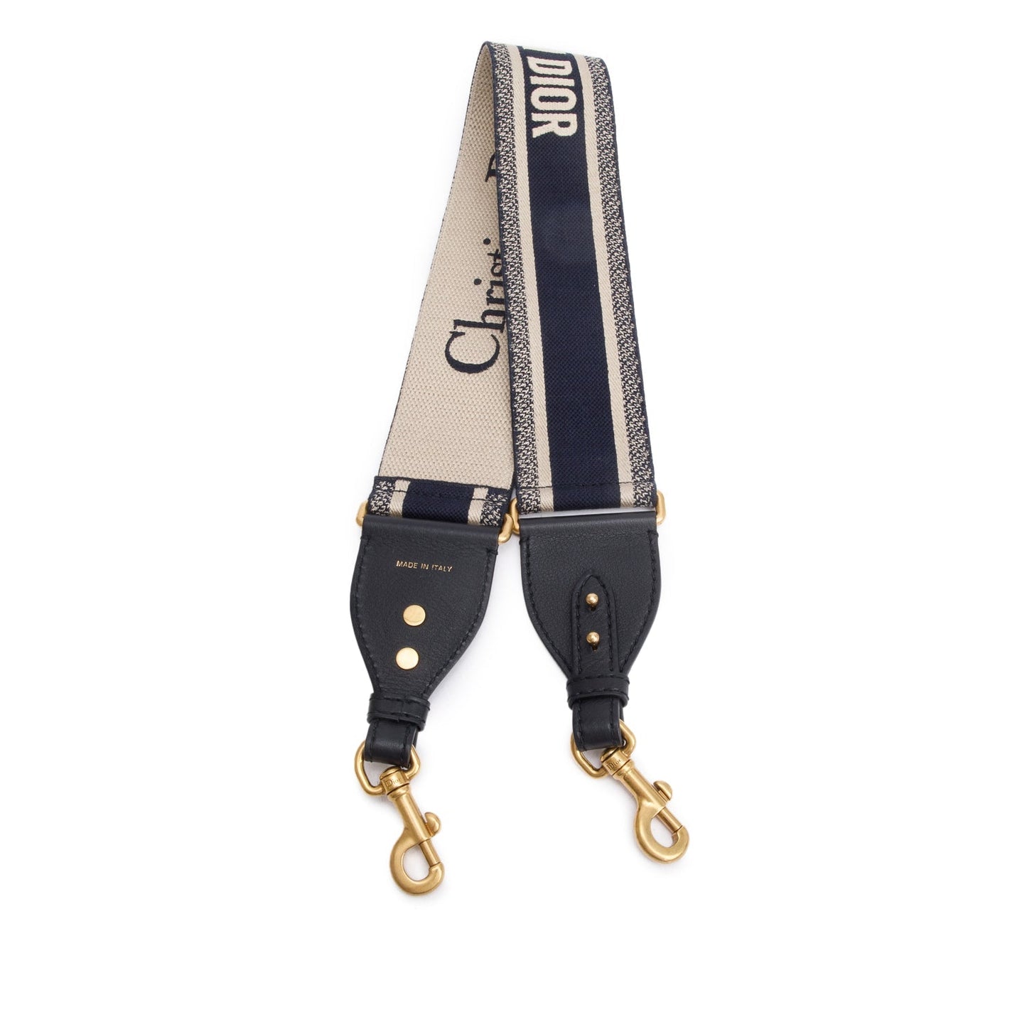 Christian Dior Navy/Beige Embroidered Woven Shoulder Strap