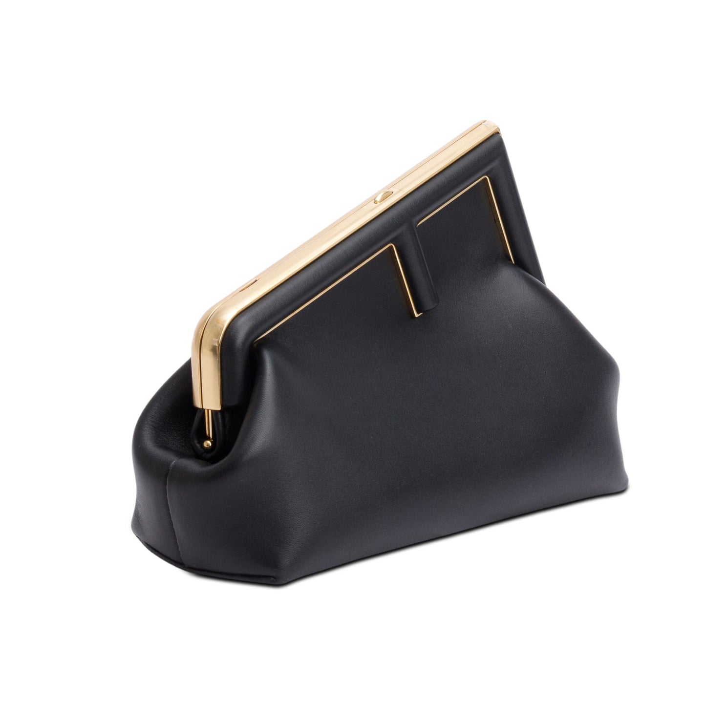Fendi Black Nappa Leather Small Fendi First Bag
