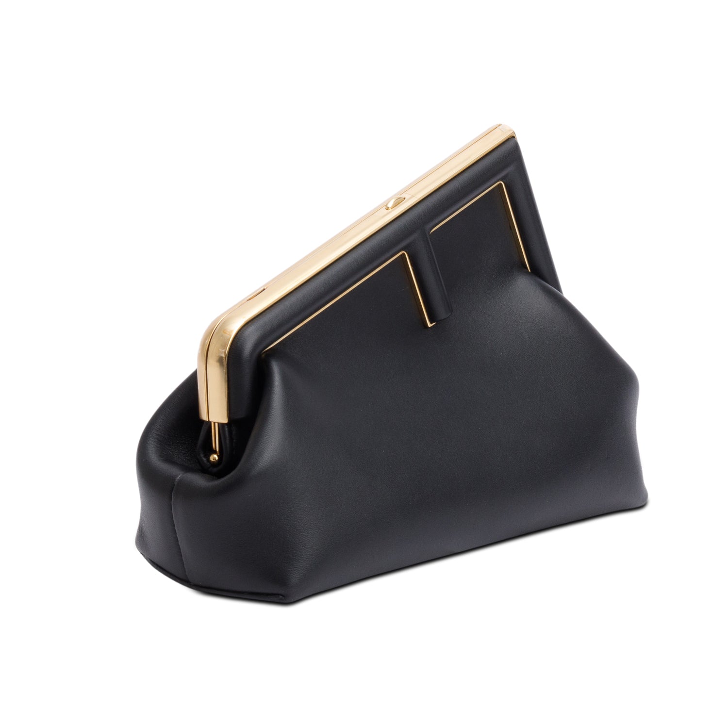 Fendi Black Nappa Leather Small Fendi First Bag