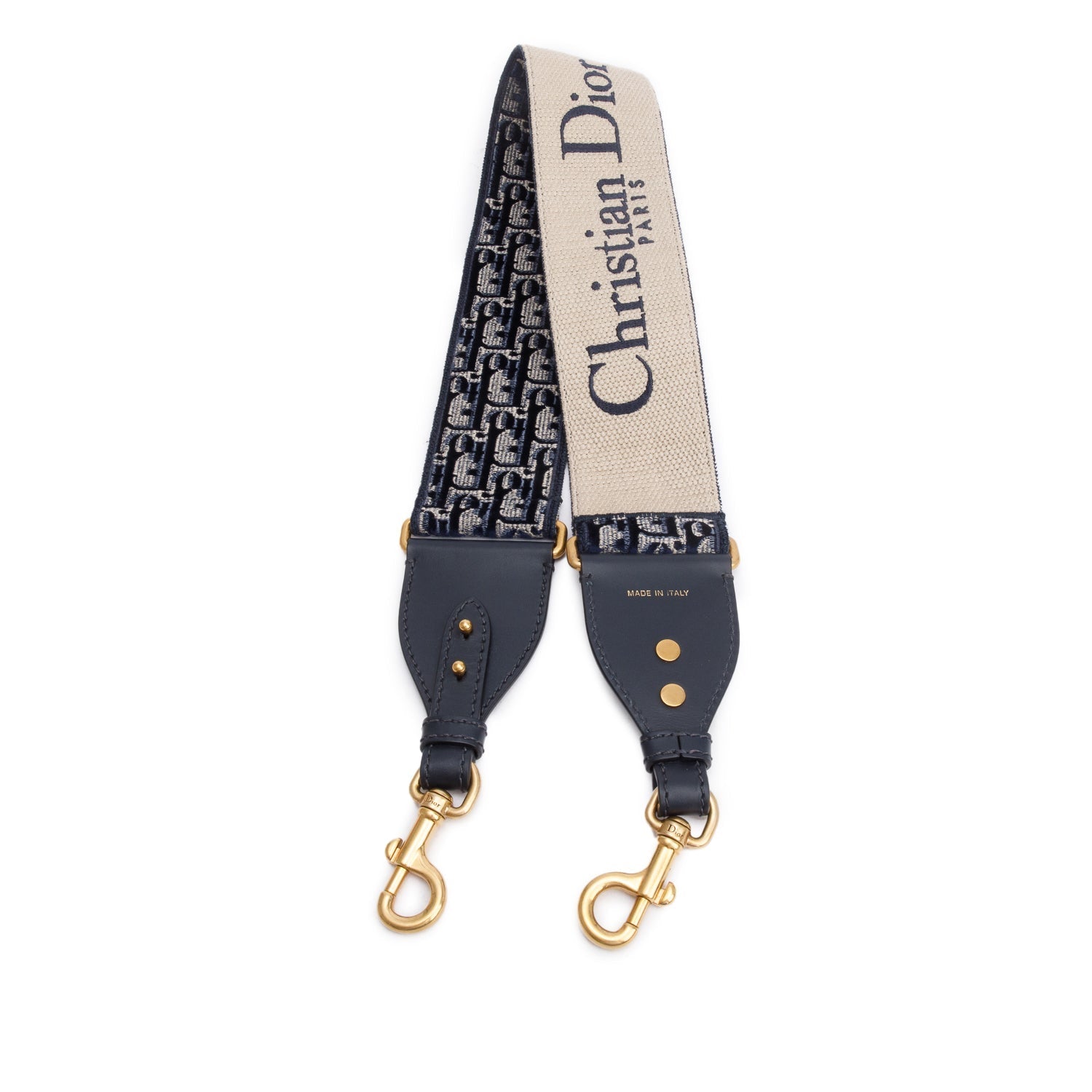 Christian Dior Navy/Beige Oblique Woven Shoulder Strap