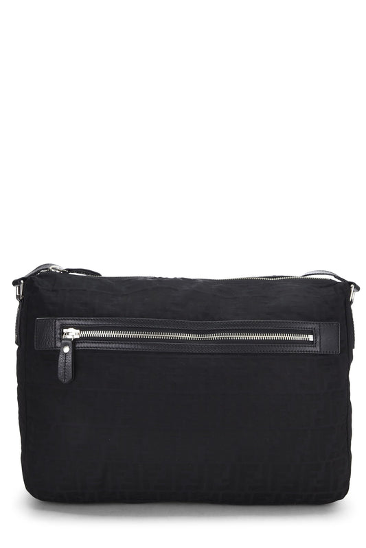 Fendi, Black Zucca Canvas Messenger Bag, Black