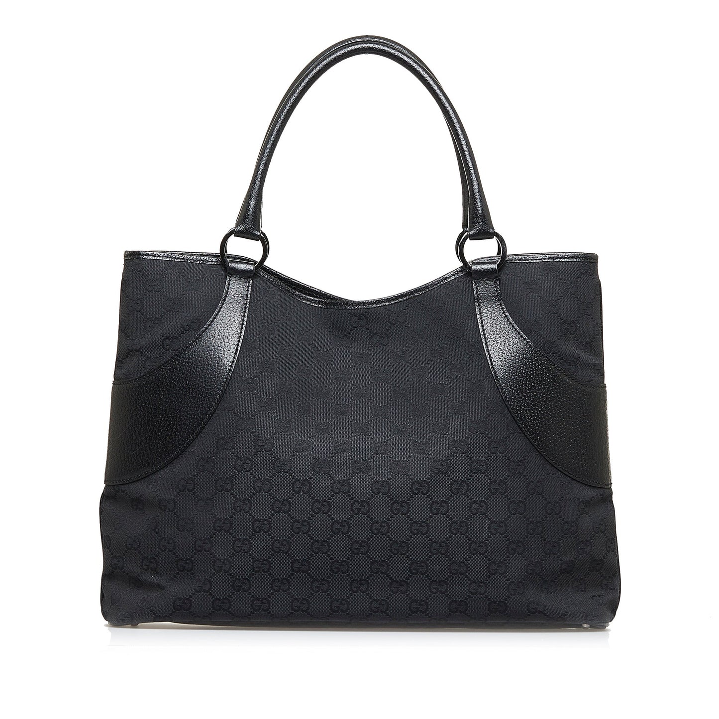 Gucci Black Leather Canvas Tote Style 29