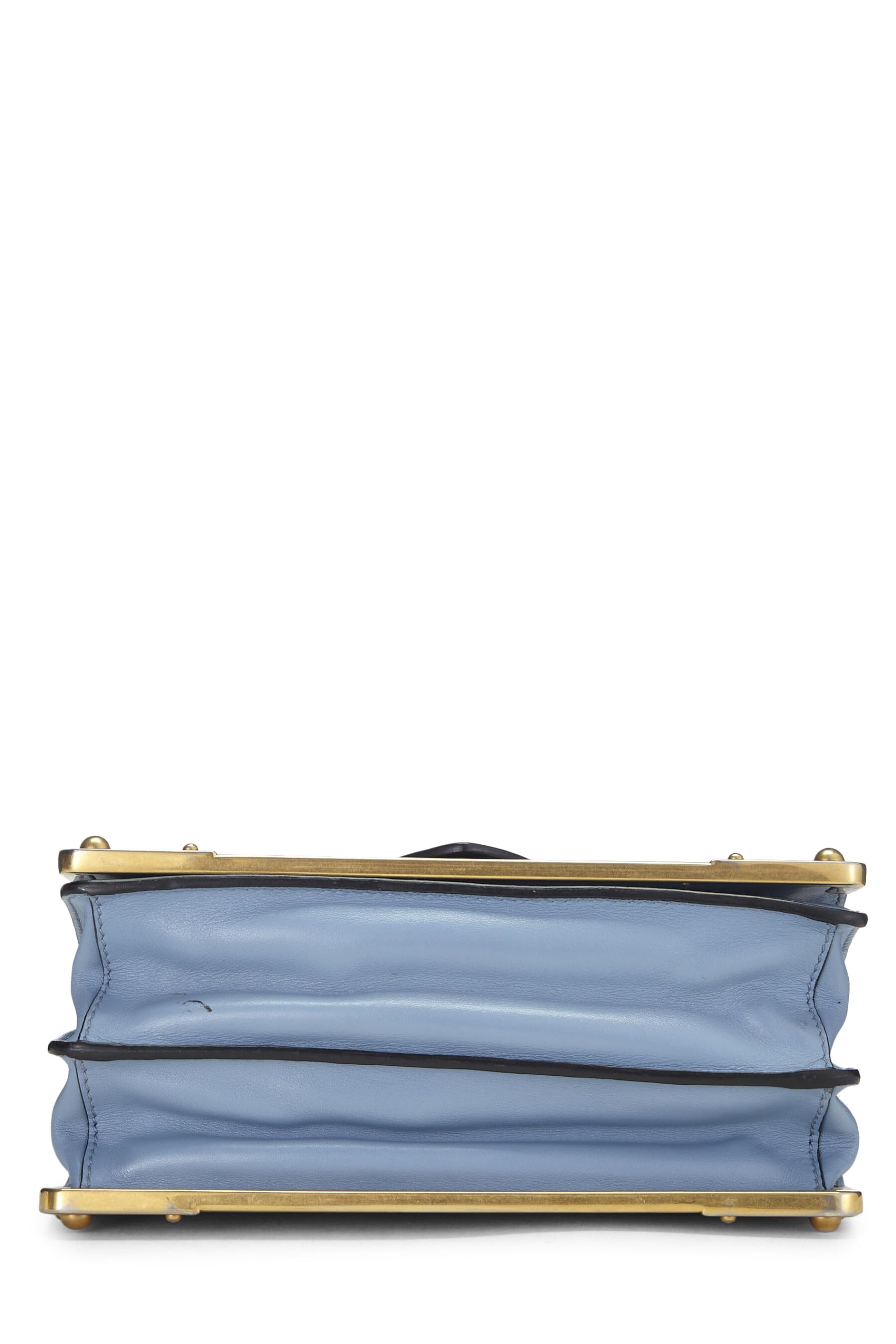 Prada, Blue Leather Cahier Crossbody, Multi